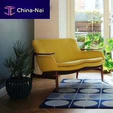 Vintage sofa 53fabricyellowteak