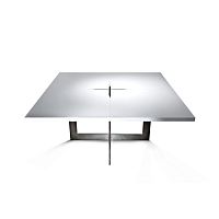 Contemporary table PLUSTABLElacquered woodlacquered metal steel basesquare