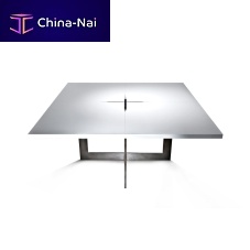 Contemporary table PLUSTABLElacquered woodlacquered metal steel basesquare