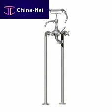 Double-handle bathtub mixer tap 01.498floor-mountedchromed metalbathroom