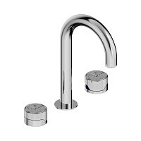 Double-handle washbasin mixer tap ZOOM.5countertopchromed metalbathroom