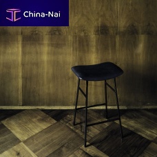 Contemporary bar stool HINGE leatherfabricpainted steel base
