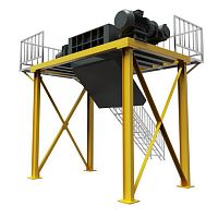 Primary waste crusher-shredder rugged
