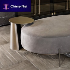 Contemporary side table VICTORbronzebronze baseoval
