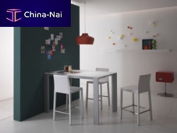 Contemporary table SNACK 90glasslacquered wood basesquare
