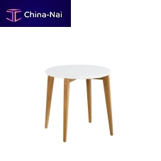 Contemporary side table ARCteaktempered glasssynthetic fiber