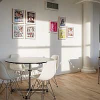 Contemporary table USM Kitoslacquered MDFlaminatesteel base