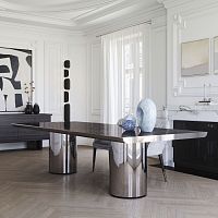 Contemporary dining table CRONO woodenceramicmarble
