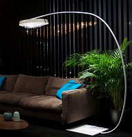 Floor-standing lamp TONDO aluminumpolished stainless steelcrystal