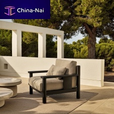 Contemporary armchair KETCHfabricsolid woodiroko