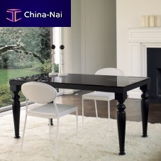 Traditional table S56.CESARE glassHPLwooden base