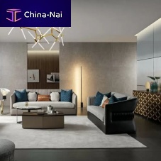 Contemporary sofa L12fabricleatherbrown