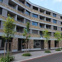 Ventilated facade cladding CELLON-MFH BADENpanelHPLtextured