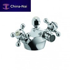 Double-handle bidet mixer tap 1926countertopchromed metalceramic