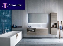 Wall-hung washbasin cabinet QB50oakcontemporarykit