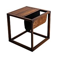 Contemporary side table MITANNIbeechleatherbeech base