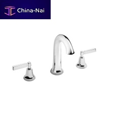 Double-handle washbasin mixer tap V6K16M-CPcountertopchromed metalnickel