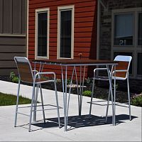Contemporary high bar table YAHARArecycled plasticipepowder-coated steel base