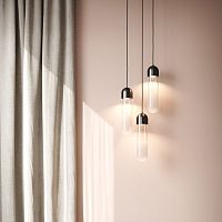 Pendant lamp FIREFLYmetalsandblasted glasscontemporary