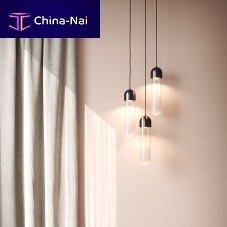 Pendant lamp FIREFLYmetalsandblasted glasscontemporary