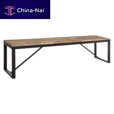 Contemporary bench EDENacaciametalwithout backrest