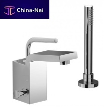 Bathtub mixer tap HJ740 SERIESshowerdeck mountedchromed metal