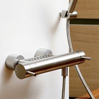 Double-handle shower mixer tap MB510for bathtubwall-mountedstainless steel