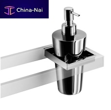 Home soap dispenser SKUARAwall-mountedbrassstainless steel