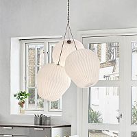 Contemporary chandelier THE BOUQUEToakpaper5 light