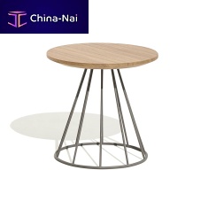 Contemporary side table ILLAwoodenmetal baseround