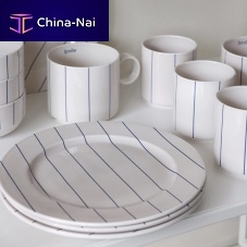 Flat plate Pyjamasroundporcelainstriped