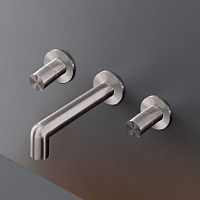 Double-handle washbasin mixer tap CAR27bidetwall-mountedstainless steel
