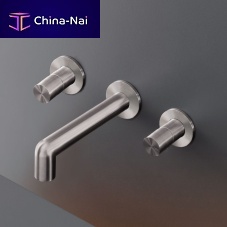Double-handle washbasin mixer tap CAR27bidetwall-mountedstainless steel