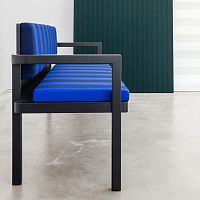Bauhaus design upholstered bench D51-3fabricleatherwooden base