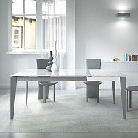 Contemporary table ASTROtempered glasssteelsteel base
