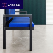 Bauhaus design upholstered bench D51-3fabricleatherwooden base