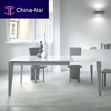 Contemporary table ASTROtempered glasssteelsteel base
