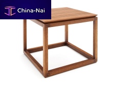 Contemporary side table ARQwoodenglasslaminated MDF