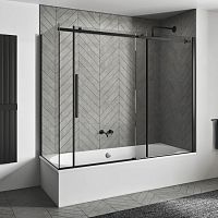 Sliding bath screen AXIA SF-V + F1-Vtempered glass1 panelclear glass