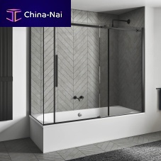 Sliding bath screen AXIA SF-V + F1-Vtempered glass1 panelclear glass