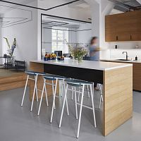 Contemporary bar stool LJ 3feltsteel base4-legged
