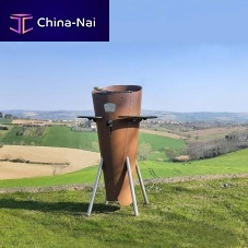 Charcoal barbecue ConoGrillwood-burningfloor-standingstainless steel