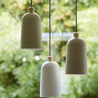 Pendant lamp FUSE SMALLwirewoodenporcelain