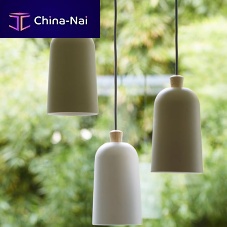 Pendant lamp FUSE SMALLwirewoodenporcelain