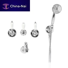 Double-handle shower mixer tap 8357/8358 SERIESbuilt-inchromed metalbathroom