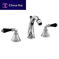 Double-handle bidet mixer tap 058621.F00.50countertopmetalSwarovski® crystal
