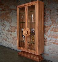 Contemporary display case with legsglassoak