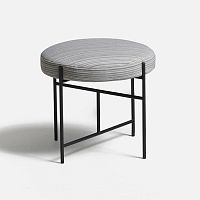 Contemporary pouf Sen fabricstainless steelround