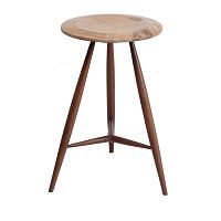 Contemporary stool TULITAteakblackgreen