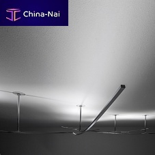 Contemporary ceiling light ALBATROS linearbrasschromed metal